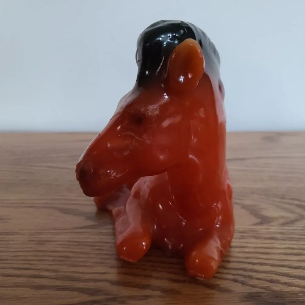 Vintage Candle Novelty Wax Candle Reclining Chestnut Quarter Horse Thoroughbred